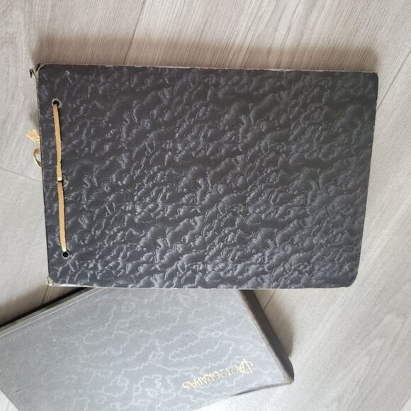 Vintage Photograph Album Set Of 2 With Textured Covers & Ribbon Ties - Picture 6 of 13